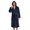 Navy, variant on Men Hooded Fleece Robe Thermal Warm Belted Sleeprobe Loose Cozy Nightwear Pajamas Robe