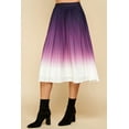 thumbnail image 3 of Made by Johnny Women's High Elastic Waist Pleated Mid A-Line Swing Skirt L PURPLE_OMBRE, 3 of 6