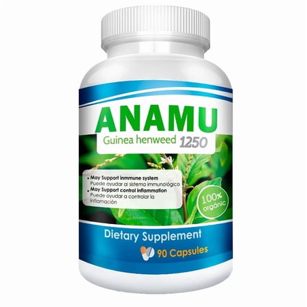 ANAMU 1250 mg – Guinea Henweed Herbal Supplement – 90 Capsules – Natural & Organic