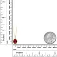 thumbnail image 3 of Gem Stone King 10K Yellow Gold Red Created Ruby and White Diamond Pendant Necklace for Women (2.04 Cttw, Oval 9X7MM, with 18 inch Chain), 3 of 5