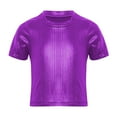 thumbnail image 2 of Sholeno Kid Boys Girls Jazz Hip Hop Modern Dancewear Festival Party Dance Tops Sparkly T Shirt Tees Purple 14-15, 2 of 6