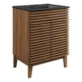 thumbnail image 2 of Modway Render 24" Modern Wood Bathroom Vanity in Walnut/Black, 2 of 10