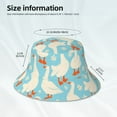 thumbnail image 6 of Naloa White Geese and Flower Reflective Double-Sided Bucket Hat, Sun Hat, Soft and Breathable for Gardening, Beaching, Camping, Hiking, Fishing, 6 of 9