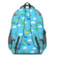 thumbnail image 3 of Dinosaur and Palm Lightblue Pattern Cute School Backpack Bag with Padded Back and Adjustable Shoulder Straps 16.9 X 12.6 X 5.9 Inches, 3 of 5