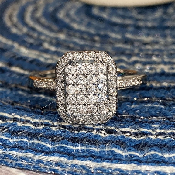 Meitianfacai Jewelry Gifts for Her Mothers Day Gifts Rings Ladies Fashion Fashion Creative Square Ring Jewelry