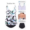 thumbnail image 2 of RELLECIGA Women's Swimsuit Set V Neck Tankini Top with High Waisted Full Coverage Bottom Two Piece Bathing Suit Floral Print Size XL, 2 of 9