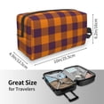 thumbnail image 4 of Goofa Fall Buffalo Plaid Printed Toiletry Bag with Handle,Large Capacity Travel Makeup Cosmetic Bag for Women, Carry on Airport Airline Compliant Bag, 4 of 9