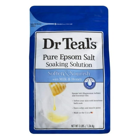 Dr Teal's Pure Epsom Salt Soaking Solution, Milk & Honey, 3 lbs