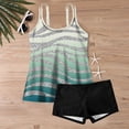 thumbnail image 4 of Frostluinai Tankini Swimsuits for Women Striped Bathing Suits Two Piece Color Block Adjustable Strap Boyshorts Beach Swimwear Gifts, 4 of 6