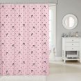 thumbnail image 2 of Manfei Geometric Polka Dot Print Shower Curtain 72Wx84L,Pink Girly Bowknot Bathroom Shower Curtain, 2 of 5