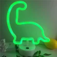 thumbnail image 4 of Luz nocturna de neón con forma de dinosaurio con lámpara verde USB y batería de alimentación, 4 of 5