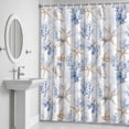 thumbnail image 6 of Summer Ocean Bathroom Shower Curtain, Watercolor Blue Brown Coral Starfish Waterproof Washable Soft Bath Curtain for Bathtub Decor with 12 Hooks&Grommet, 54x78 Inch, 6 of 9