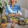 thumbnail image 6 of Fotbe Western Desert Cactus Pattern Long Sleeve Pajama Set for Women,Sleepwear Set,2-piece Loungewear Set,Soft PJs Comfy Nightwear with Pockets -Small, 6 of 7