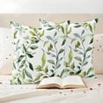 thumbnail image 3 of Sage Green Leaf Pillow Covers 2 Pack Green Eucalyptus Leaves Pillowcase Waterproof Outdoor Throw Pillow Cover for Patio Garden Square Cushion 24”x24”, 3 of 9