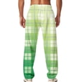 thumbnail image 5 of BRANROY Pajama Pants for Men Soft Plaid - Straight Leg Sleep Bottoms with Pockets Drawstring Elastic Waist Mens Casual Pants Relaxed Fit Lounge Pajamas,Green M, 5 of 6