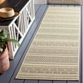 thumbnail image 2 of Safavieh Courtyard Seanna Striped Indoor/Outdoor Runner Rug, Beige/Dark Green, 2'3" x 8', 2 of 9