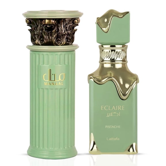 Manaal by Ard Al Zaafaran & Eclaire Pistache by Lattafa - Eau de Parfum Sprays 100ml (3.4 oz) (Bundle)