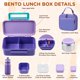 thumbnail image 3 of Lonchera Bento con termo, caja bento a prueba de fugas con 2 compartimentos, botella aislada, bolsa de almuerzo, sin BPA, apta para lavaplatos (morado), 3 of 4