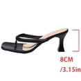 thumbnail image 4 of Kitten Heels for Women Heeled Sandals Square Open Toe Flip Flops Lightweight Slip on Backless Summer Dress Shoes Black Size 7.5, 4 of 7