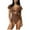 Coffee, variant on purcolt Womens One-Piece Swimsuit Mesh Ruffle Bathing Suit Slimming Tummy Control Beach Modest Swimwear