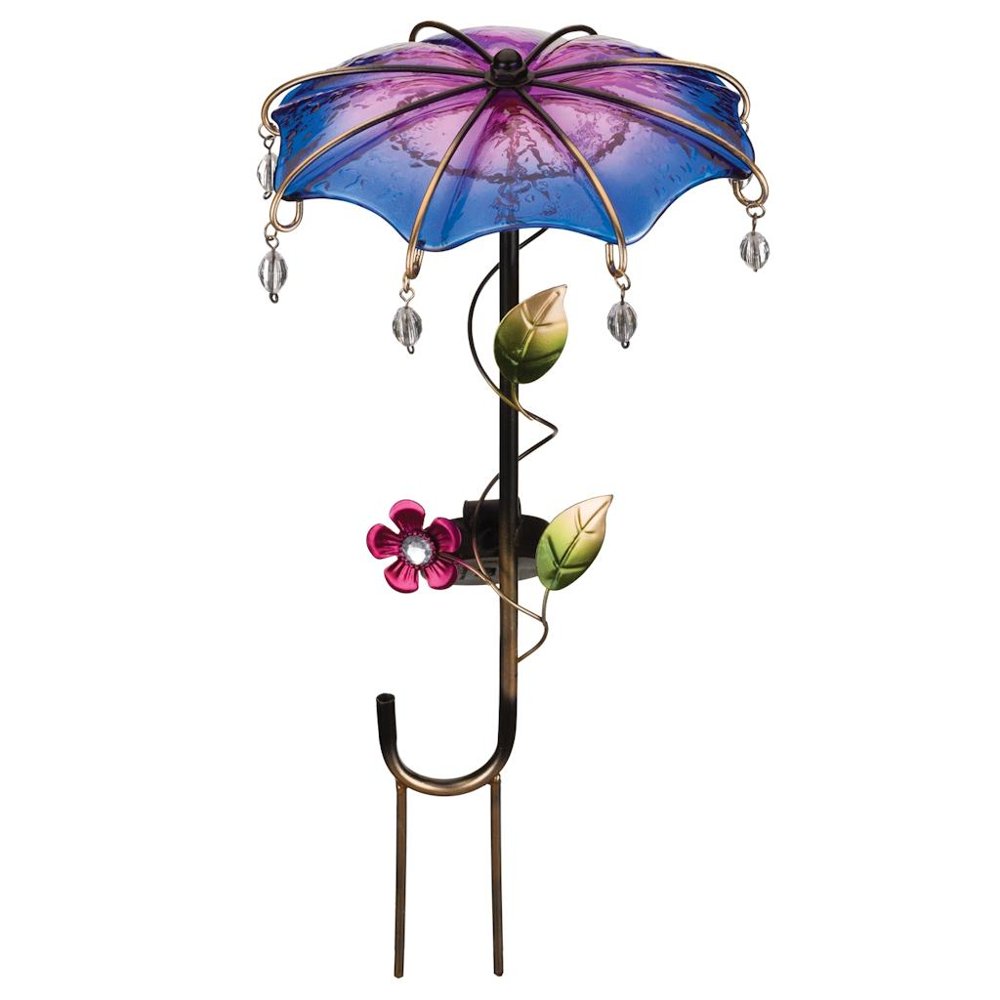 Regal Art and Gift 12545 18" Purple Umbrella Solar LED Garden Stake