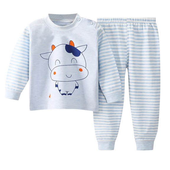SJLDQY Girls Pajama Sets Long Sleeve Cute Graphic Shirts Striped Pants 2 Piece Pjs Sets Casual Sleepwear Fall Winter Loungewear Sets for Girls