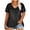Black, variant on Womens Shirts Plus Size 26 XXXL Plus-Size Women Short Sleeve Sequins Polluer Solid V-Neck Blouse Shirt Tops Red