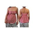 thumbnail image 2 of Argulvti Women Tube Top, Strapless Backless Solid/Stripes Vest Pleated Summer Tops, 2 of 5