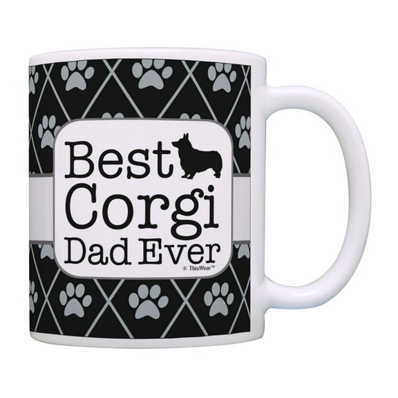 ThisWear Corgi Dog Dad Gifts Best Corgi Dad Ever Tea Mug Coffee Cup Corgi Dog Coffee Mug Corgi Dad