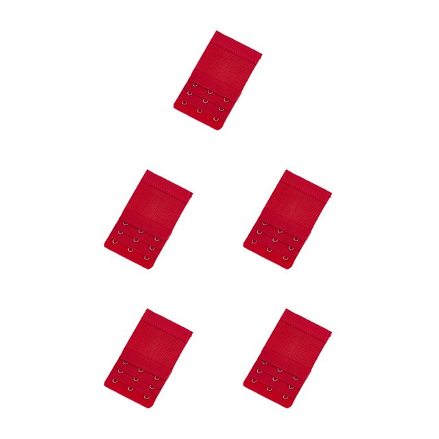 Wweixi Extension Strap Bra Extender Breathable 3 Rows 3 Hook Women Accessories Adjustable Lengthened Band Lingerie Intimates wine red 5Set