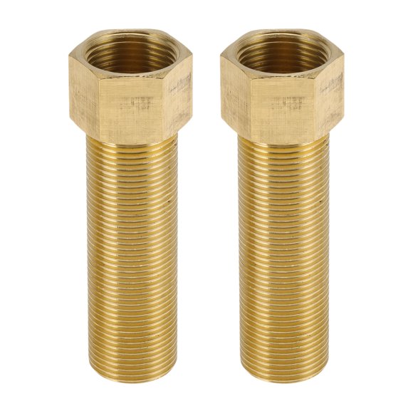 Unique Bargains Brass Pipe Fittings 3/4"Female x 3/4"MaleFemale toMale Nipple Adapter 3.94" 2 Pcs