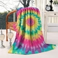 thumbnail image 2 of Colorful Rainbow Tie Dye Spiral Pattern Blanket,Comfortable Soft Lamb Wool Throw Blanket,All Season,Warm Lightweight Blankets for Sofa Bed Couch Living Room Chair,50"x60", 2 of 4