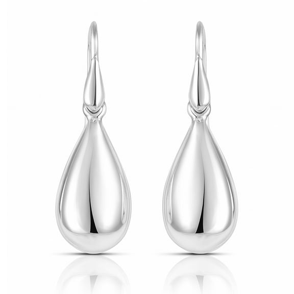 Vintage Boho Chic Teardrop .925 Sterling Silver Dangle Earrings