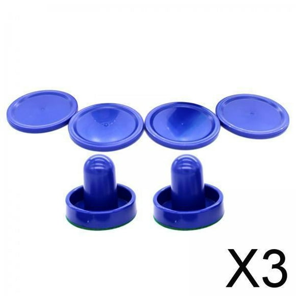 DYNWAVECA 3xAir Hockey Paddles Accessories 2x Air Hockey Pushers and 4x Air Blue Putter