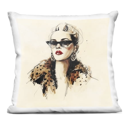 Stupell Industries Glam Leopard Sonata Portrait Decorative Printed Throw Pillow, design by Svetlana Aleynikova, 18 x 7 x 18