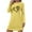 Yellow, variant on Long Sleeve Dress for Women Heart Printed Soft Cotton Pajamas T-shirt Mini Dresses Nightgown Fall Casual Dress (XL, Pink)