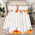 thumbnail image 1 of YST Ensemble de Literie Récolte de Citrouilles d'Automne, Draps de Lit Jour de l'Action de Grâce Simple Feuilles d'Érable Automne Drap-Housse pour Enfants Adolescents Adultes, Draps Porte de Grange Campagnarde Décor Rustique de Ferme, 1 of 5