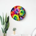 thumbnail image 4 of 12 Inch Wall Clock Battery Operated Silent Clock Decorative for Office, Kitchen, Outdoor, Living Room，Bouquet of Colored Roses Beautiful, 4 of 4