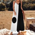 thumbnail image 3 of Mod Robe Noire et Blanche avec Cercle Robe Sans Manches Longue Robe Femme Robe Élégante, 3 of 5