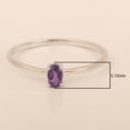 thumbnail image 2 of 5X3mm Oval Shape Amethyst 925 Sterling Silver Solitaire Tiny Women Valentines Day Gifts Ring, 2 of 5