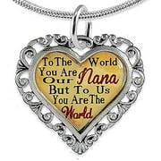 Nana Heart Charm Necklace ©2016 Hypoallergenic, Adjustable, Safe, Nickel, Lead, & Cadmium Free!