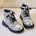thumbnail image 4 of Children's Boots, Single Boots, British Sequin Strap, Side Zipper Short Boots, 4 of 5