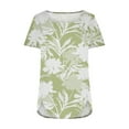 thumbnail image 4 of Tunic Tops for Women ,Square Neck Shirt Floral Print Summer Elegant Going Out Side Split Button Casual Loose Short Sleeve Ladies Blouses T Shirts Long Length Tunic Tops for Leggings, 4 of 5