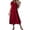 Red, variant on Zpanxa Casual V-Neck Dress with Short Sleeves, Solid Color Ladies T-Shirt Dress, Comfortable Everyday Summer Dress
