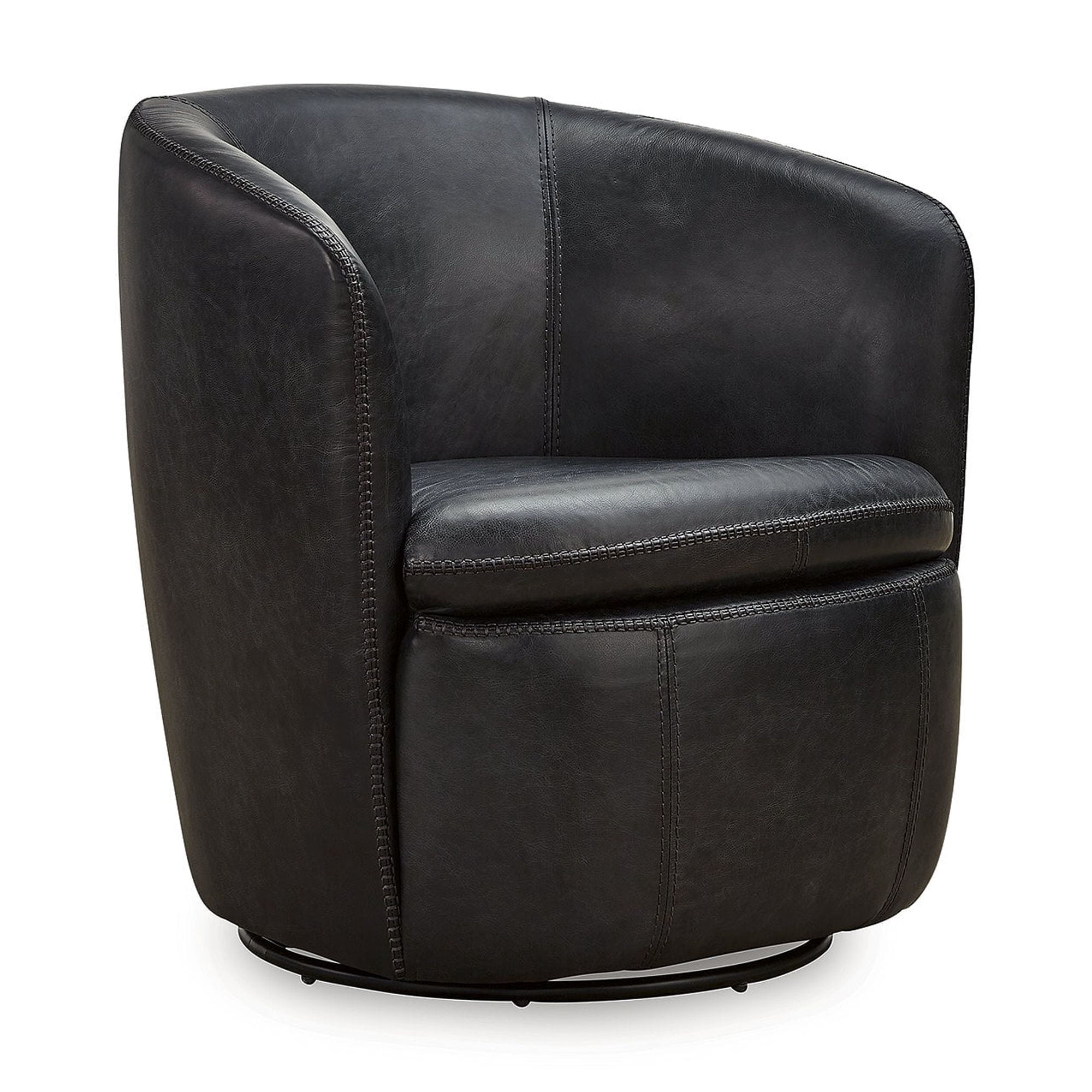 (2 pack) Signature Design by Ashley Kierreys 360 Degree Leather Upholstered Swivel Chair, Midnight