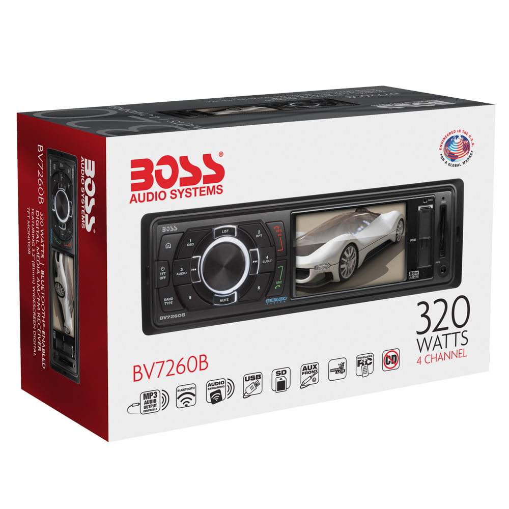 BOSS BV7254 IN-DASH 1 DIN CAR MP3/SD/USB PLAYER RECEIVER STEREO 3.2" TFT MONITOR 