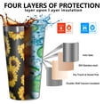 thumbnail image 3 of 16oz Tumblers Black Yellow Sunflower Pattern Stainless Steel Vacuum Insulated Double Wall Travel Tumbler Cups Mug with Lid and Straw,Cleaning Brush for Coffee,Tea, 3 of 4