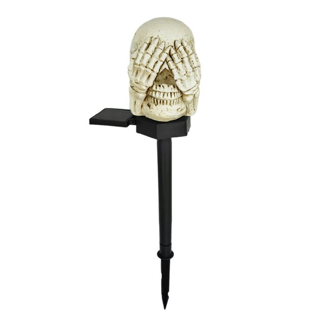 Skull Solar Lamp IP65 Waterproof Automatic Charging Easy Installation Scary Halloween Solar Lawn Light Party Decoration Style A One Size