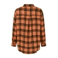 thumbnail image 4 of Hessimy Womens Casual Oversized Flannel Plaid Button Down Long Sleeve Shirts Fashion Blouse Tops with Pocket(Orange,L), 4 of 8