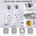 thumbnail image 2 of 3 Prong E26 Light Socket to Plug Adapter, White Heat Resistant Light Socket 2/3 Prong Outlet Light Bulb Plug Splitter Converter for Garage Porch CCTV Camera (2 Pack), 2 of 7
